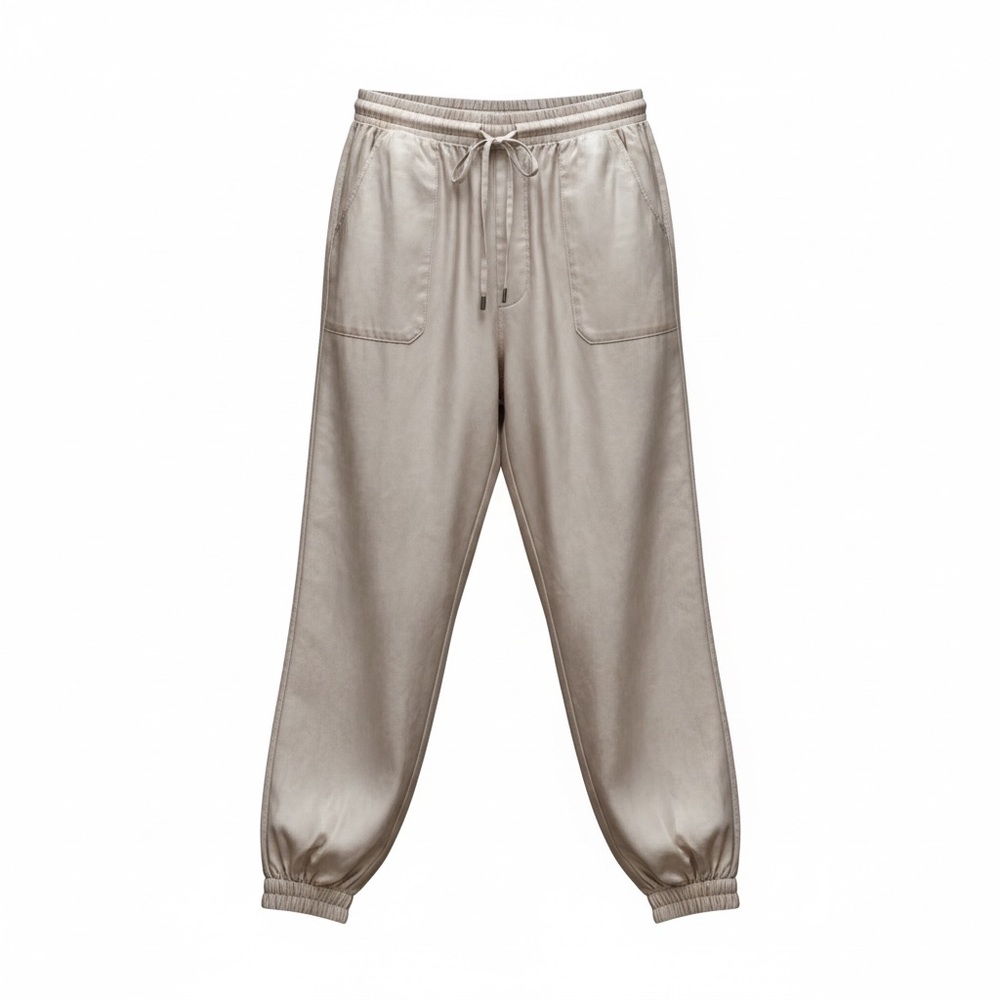 Cellabie NWT Elastic-Waist Jogger Pants in Light Taupe - Size Medium